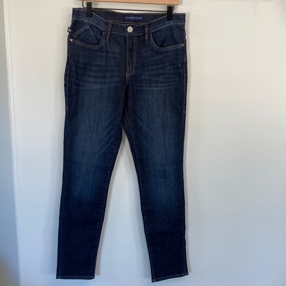 Rock & Republic Denim - Rock & Republic Berlin High Rise Skinny Jeans Straight Leg Stretch Sz 10 Dark